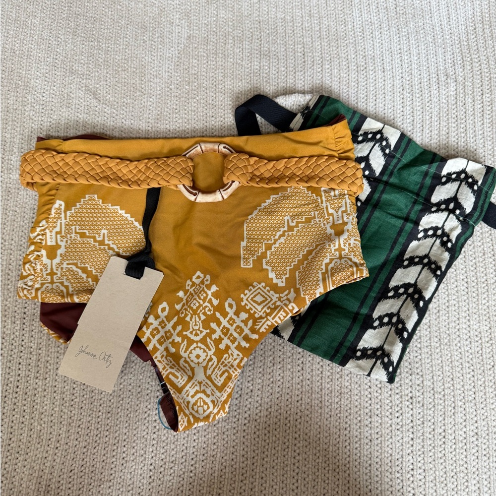 Johanna Ortiz Andean Cumbi Reversible Bikini Bottom NWT Large Swimwear
